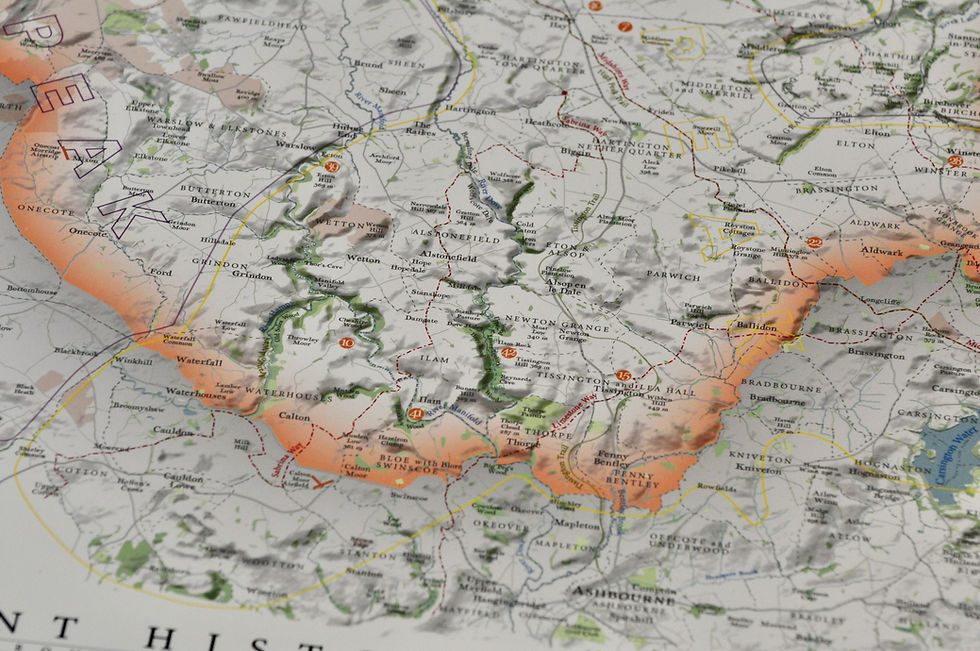 Thumbnail: Wall art Peak district map