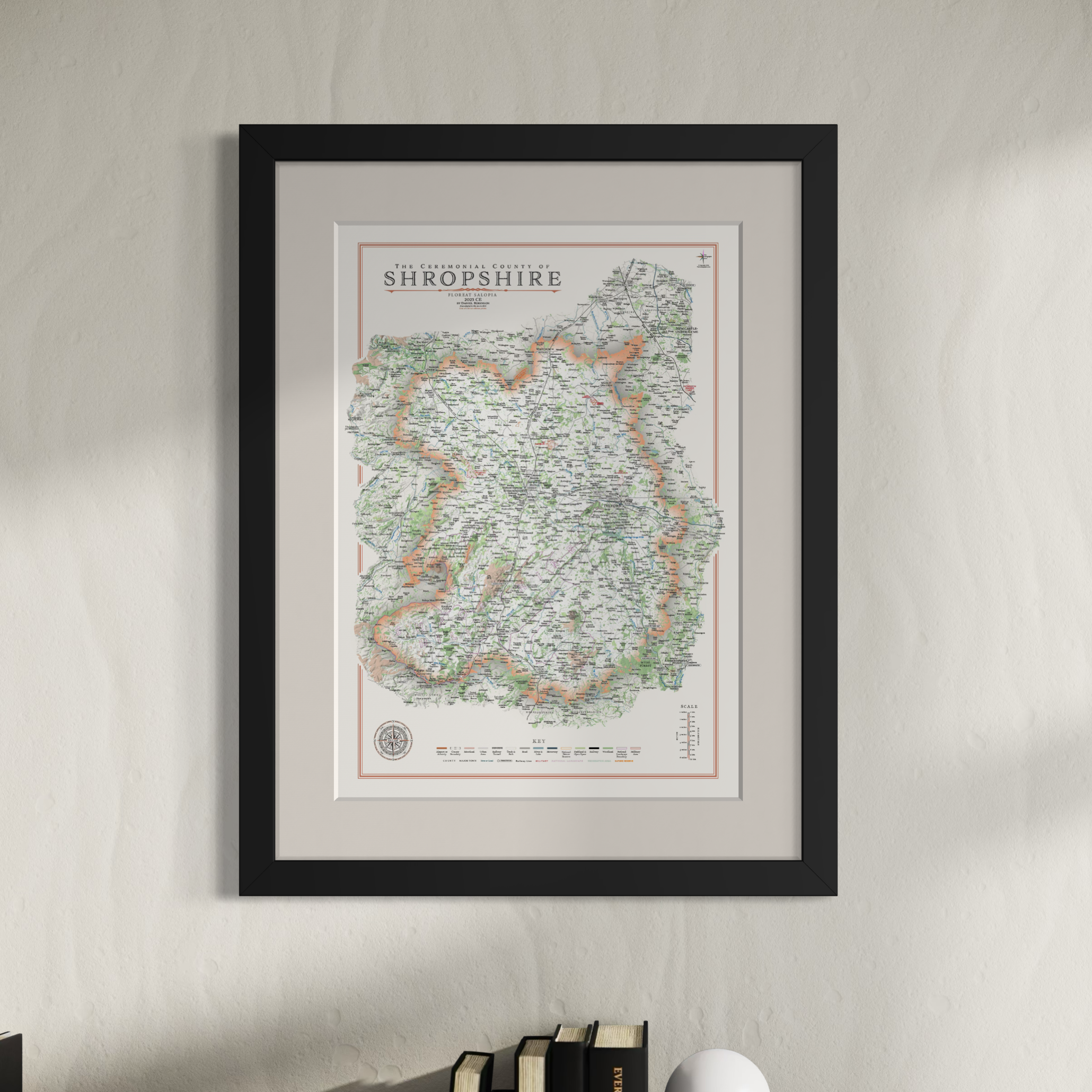 Shropshire framed map