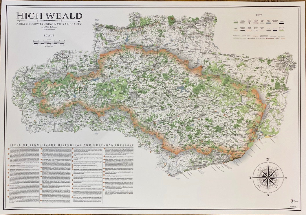High Weald Aonb Map High Weald Aonb Map - Single Colour | Thecartographicarts