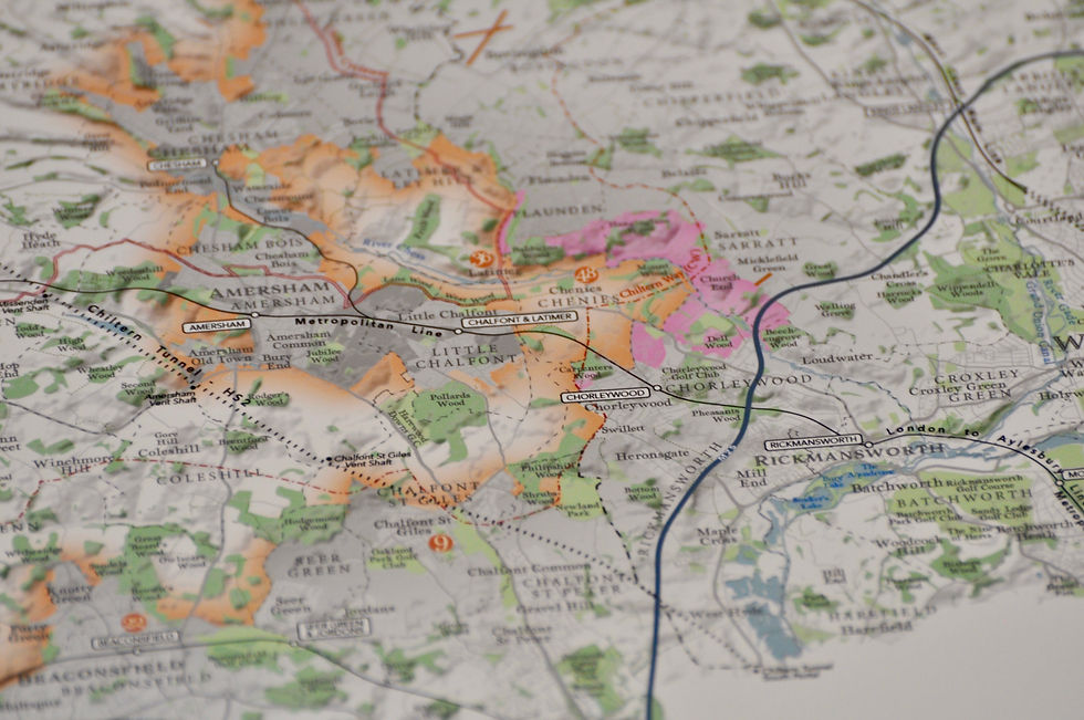 Thumbnail: Vintage map of Chiltern Hills