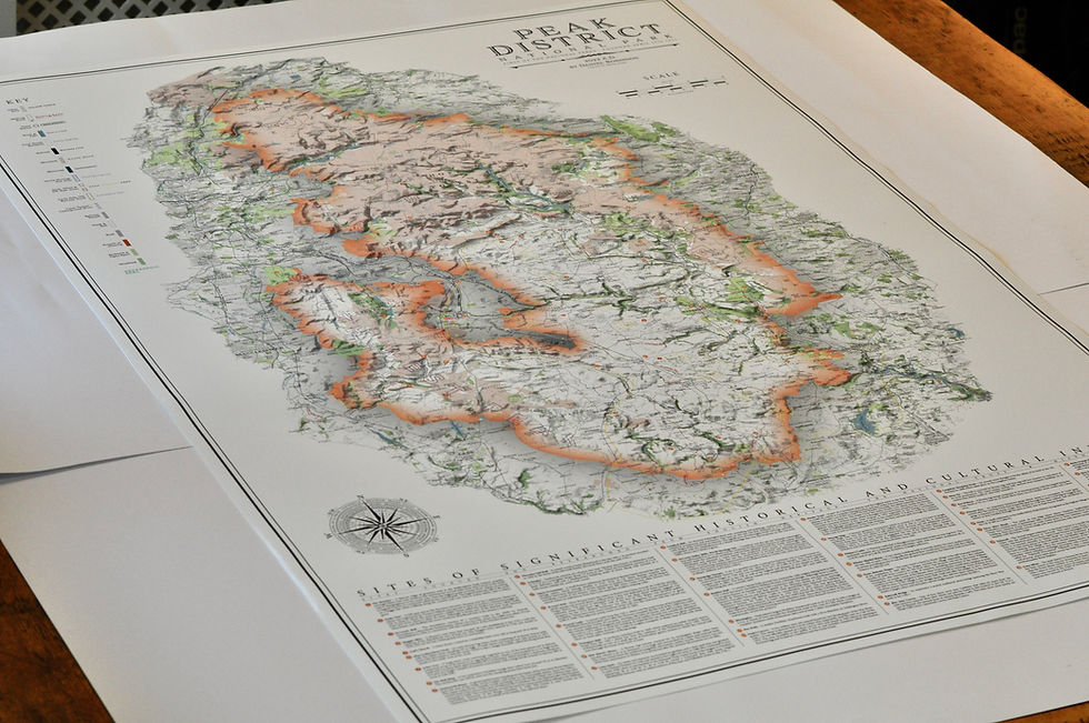 Thumbnail: Map print of the Peak District