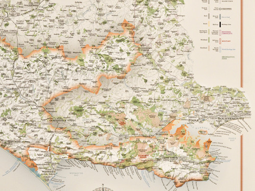 Dorset, Administrative County Of England - Great Britain. Colored