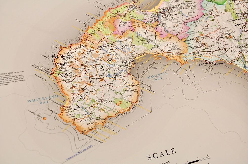 Thumbnail: Cornwall map print