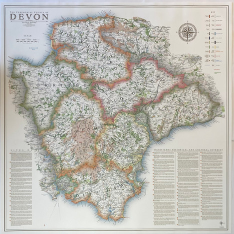 Vintage style map of Devon