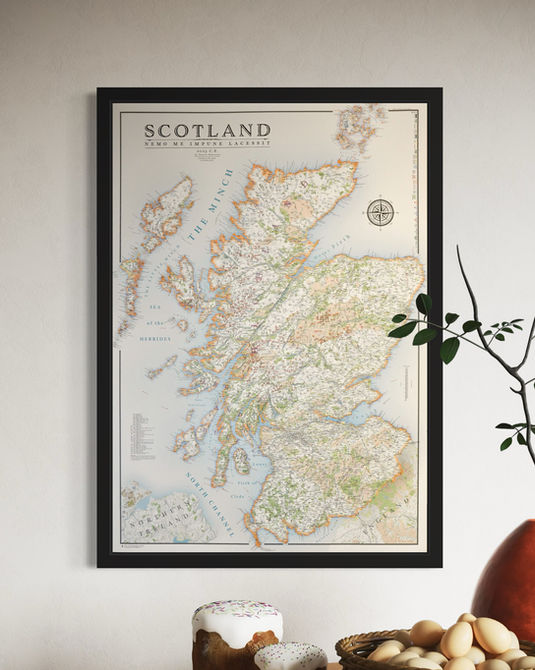 Framed map of Scotland