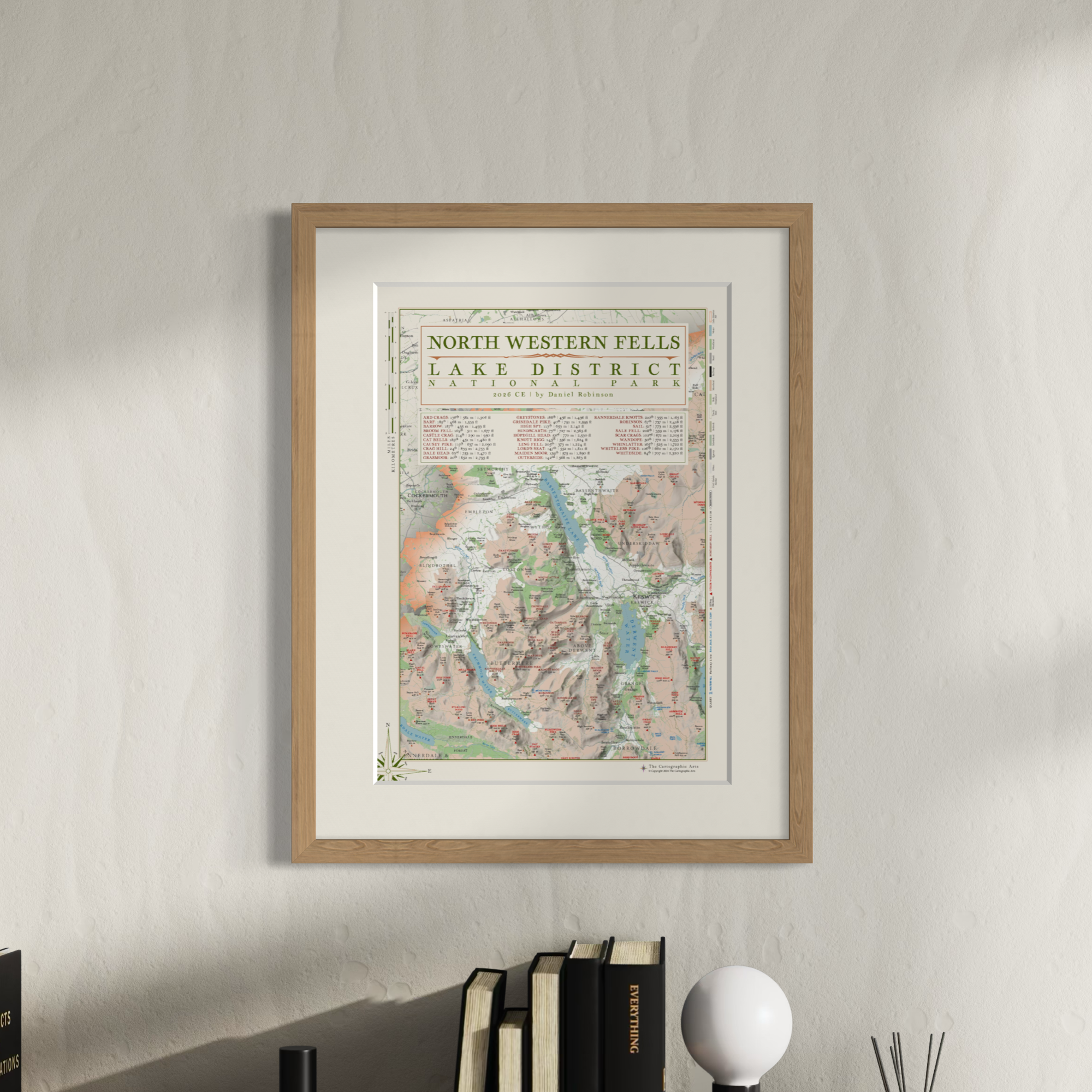 North Western Fells, Lake District Wall Map
