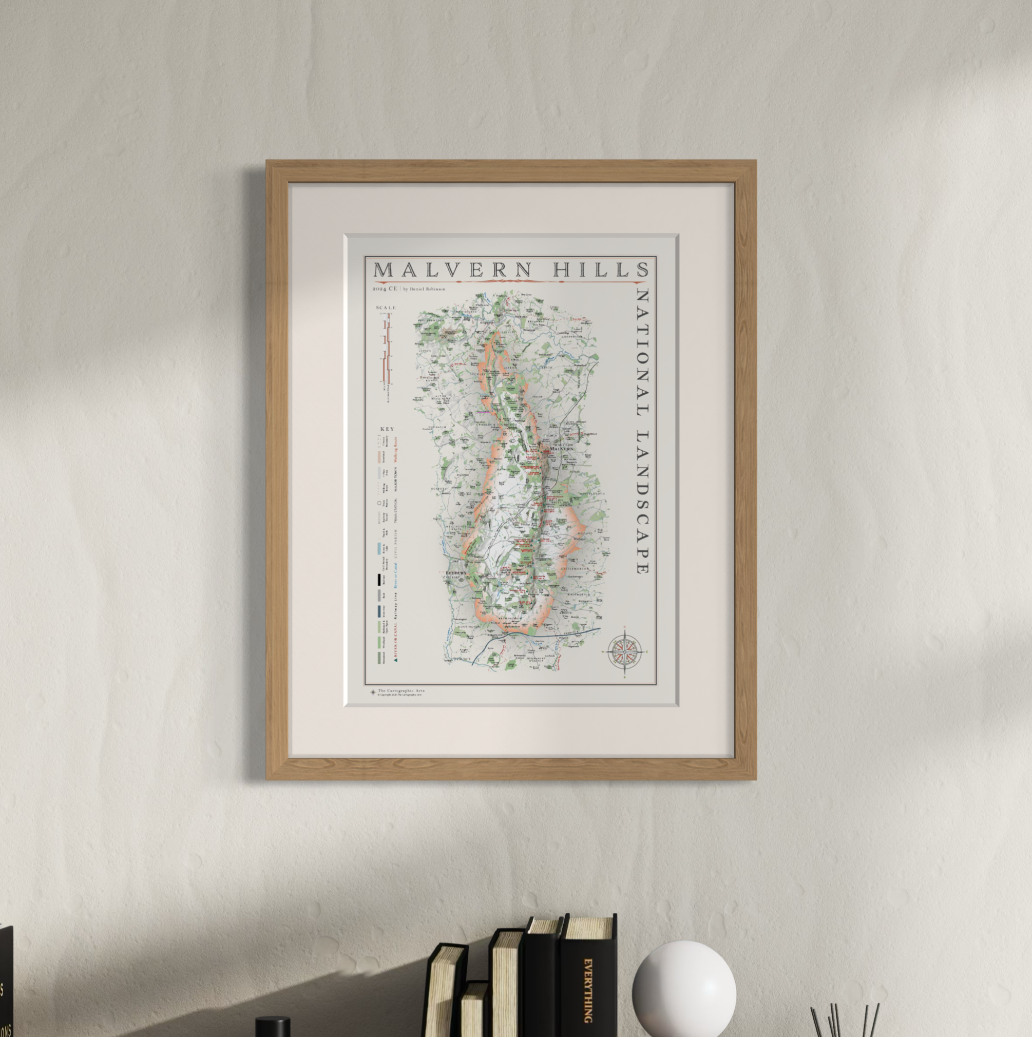 Malvern Hills Wall map
