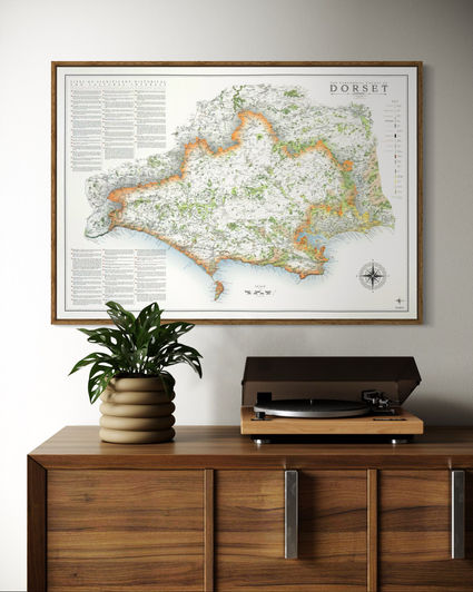 Framed map of Dorset