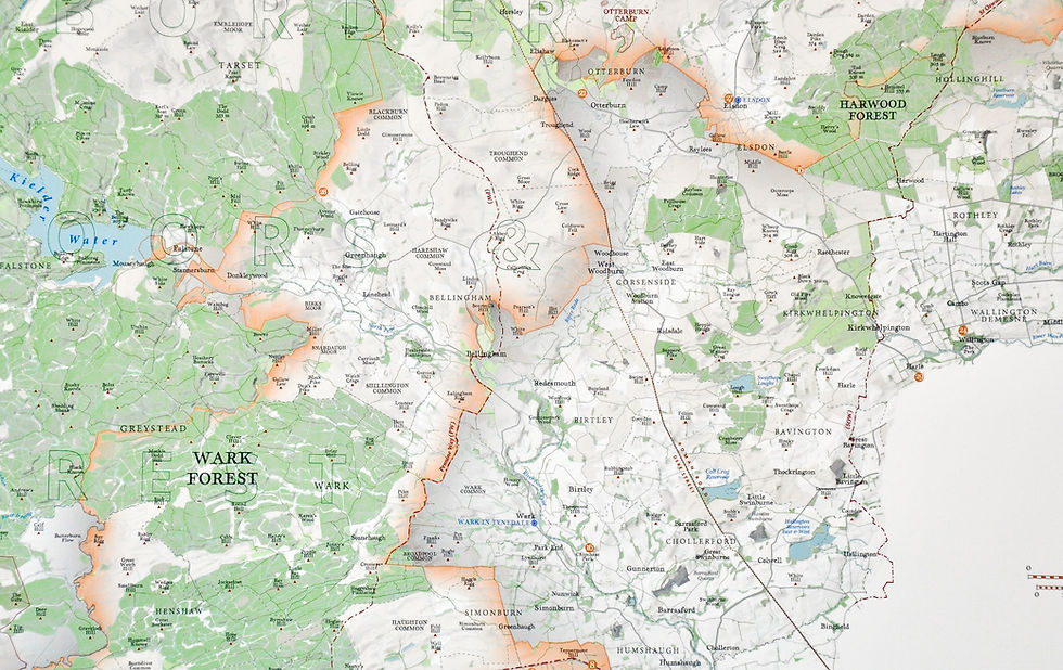 Thumbnail: Framed map of Northumberland National Park