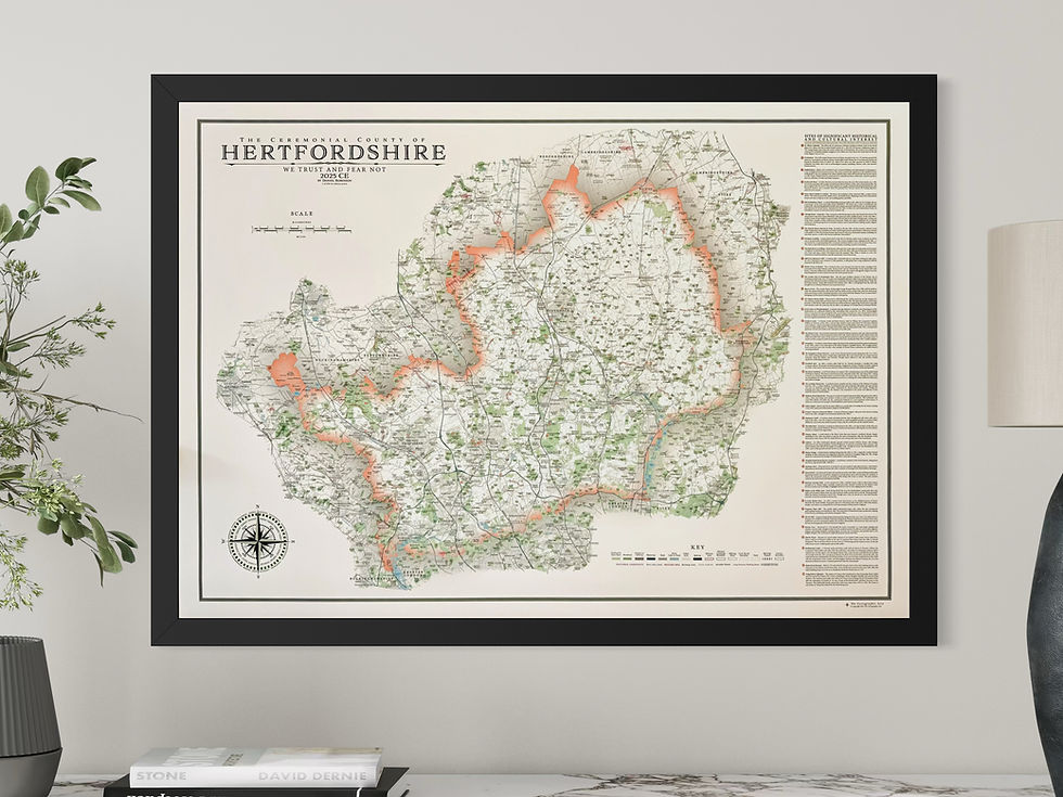 Thumbnail: Hertfordshire framed map