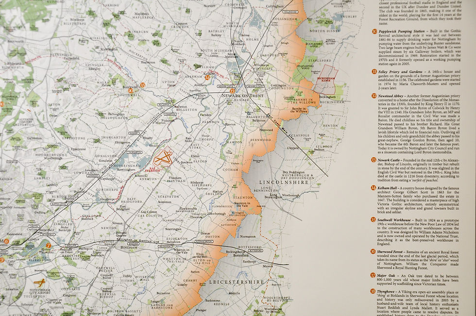 Thumbnail: Decorative map of Nottinghamshire