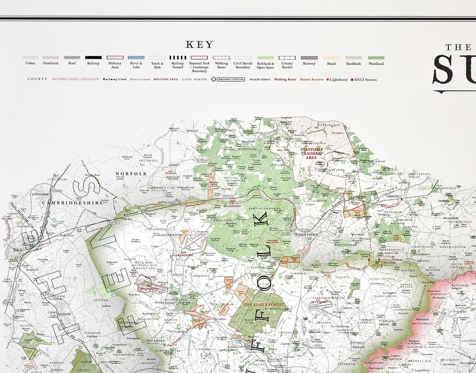 Thumbnail: Detailed map of Suffolk
