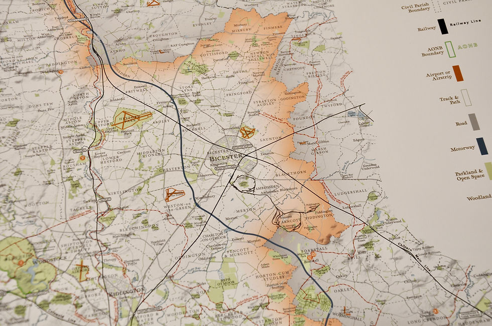 Thumbnail: fine art map print of Oxfordshire
