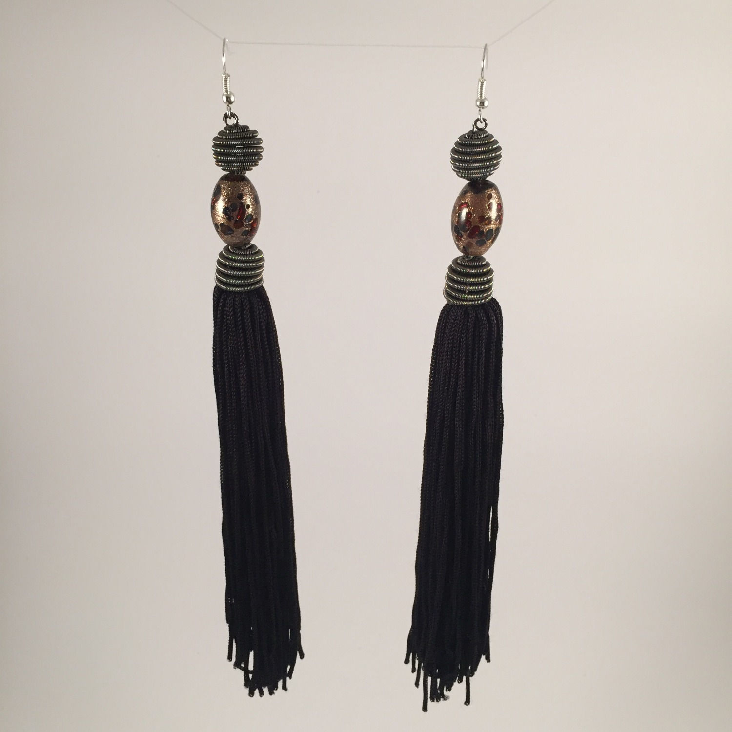 ModRich Design Handcrafted black tassel earring