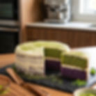KETO Ube-Matcha Cream Cake