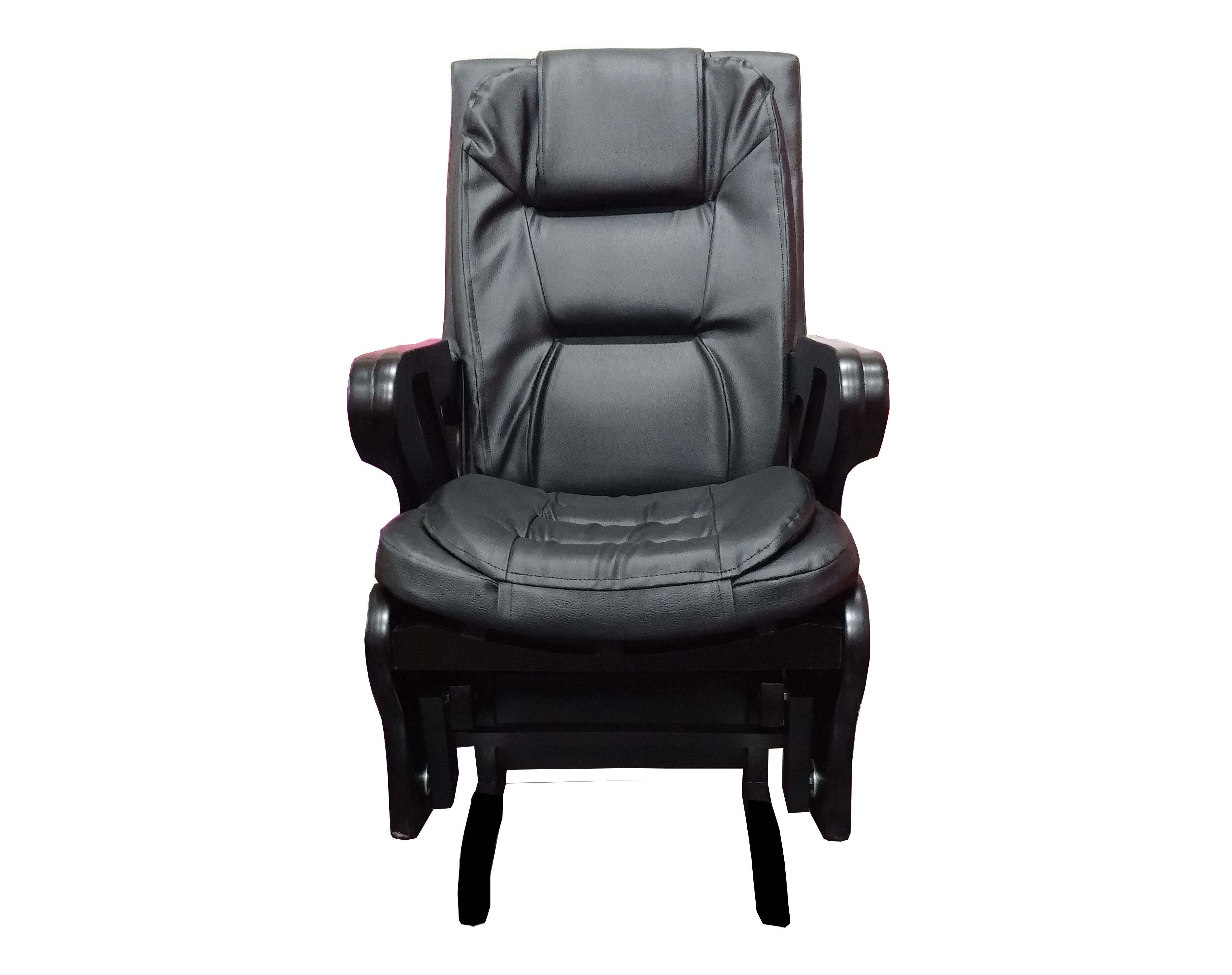 Silla mecedora Negra en cuero