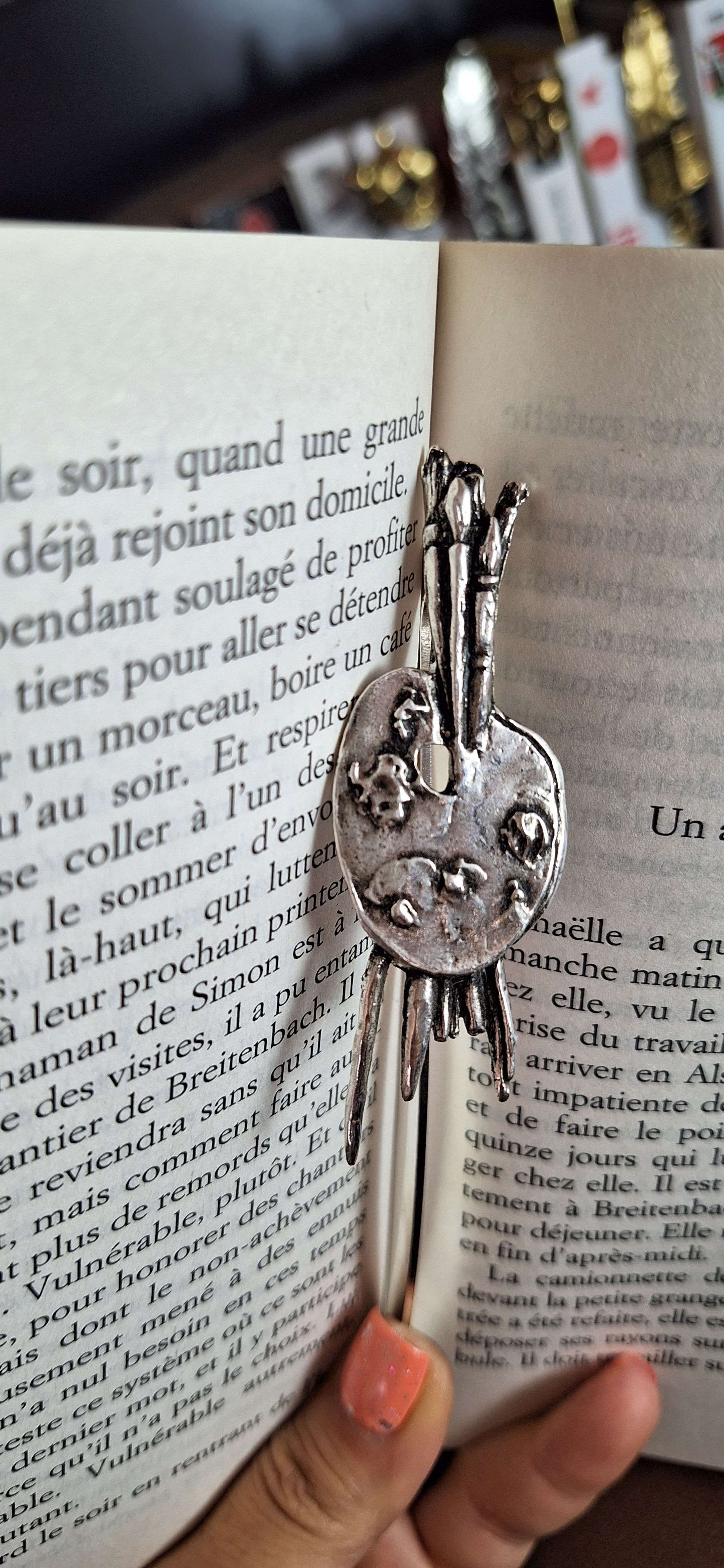 Silver Artist Palette Bookmark