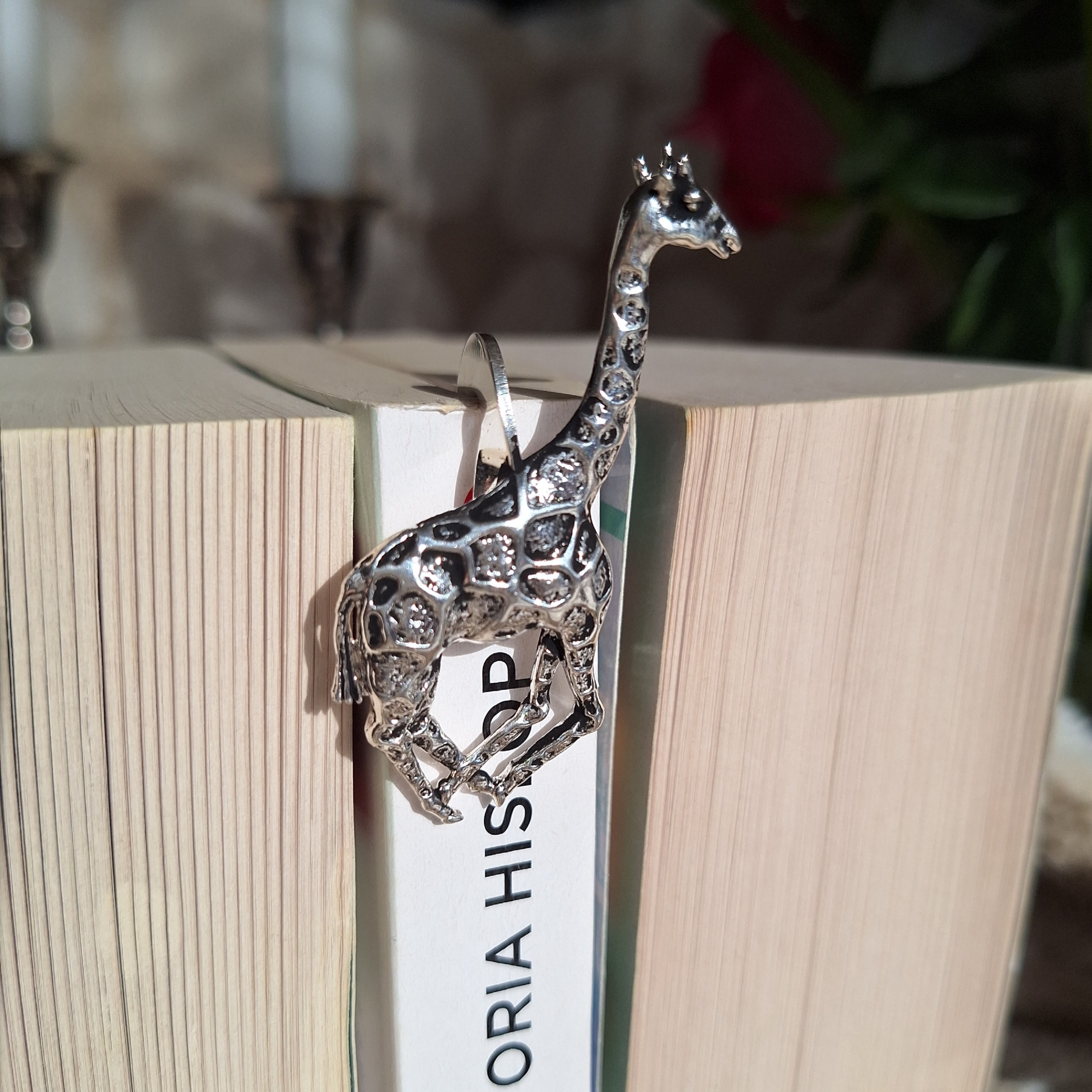 Marque-page Girafe Argent vue de face