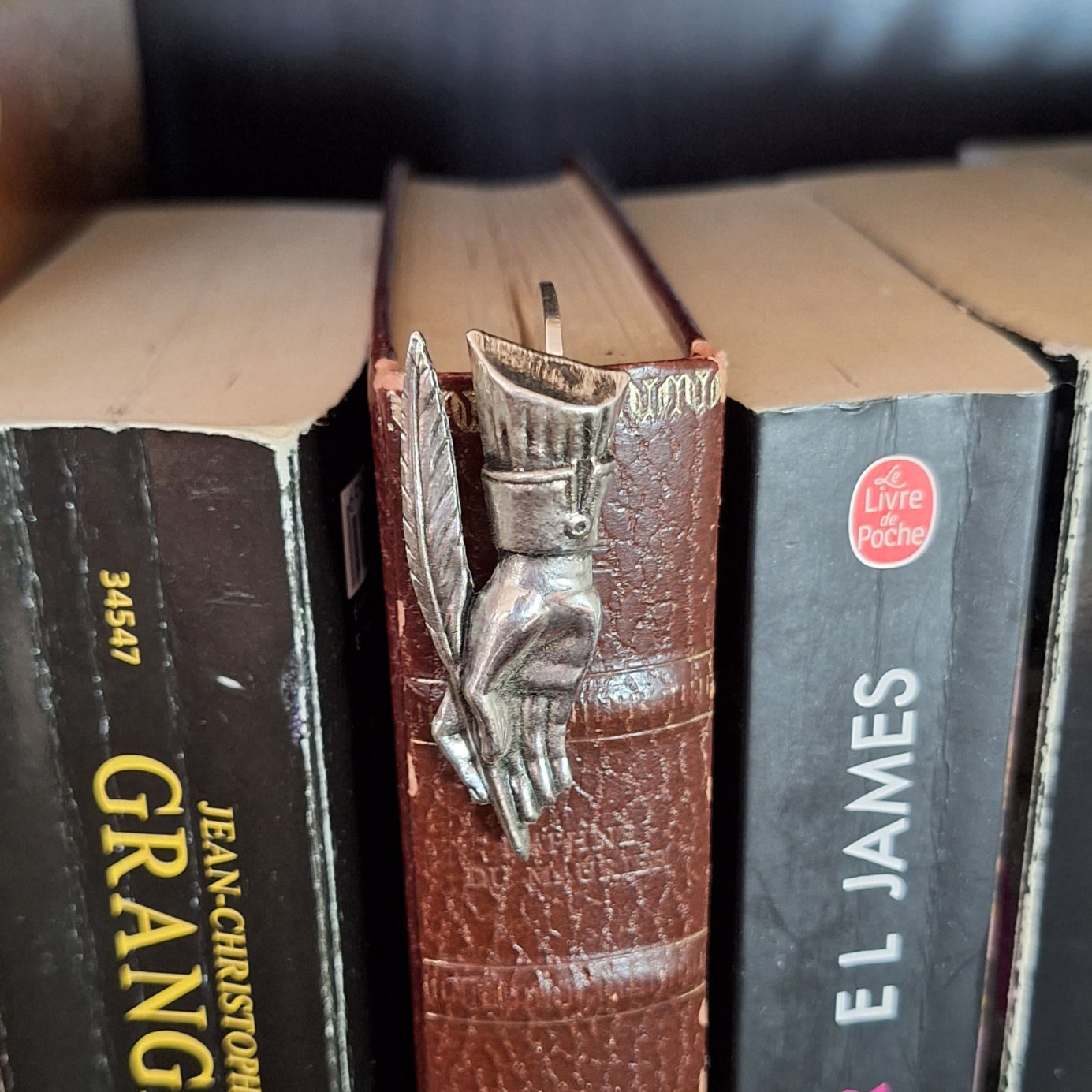Silver Writer's Hand Bookmark