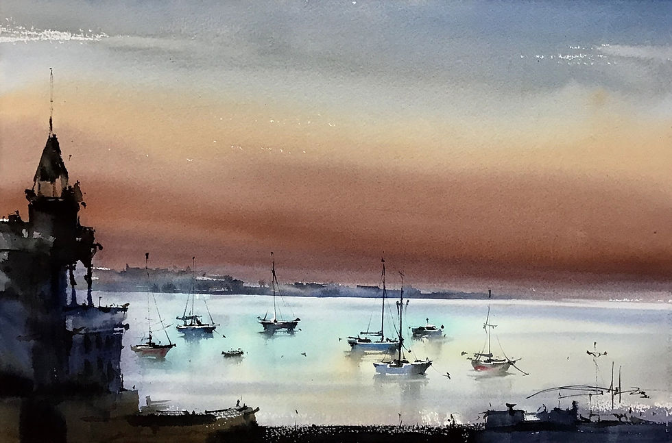 Painting. Michael Solovyev. Portugal in the morning