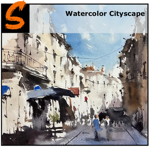 Watercolor Cityscape