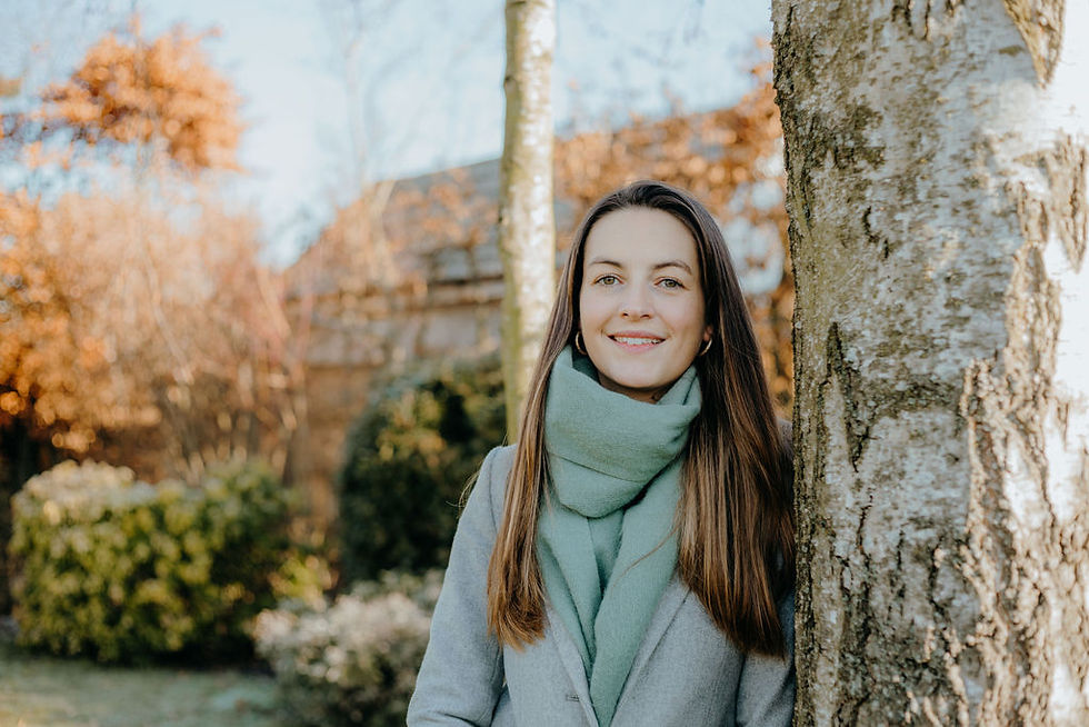 Early 30s female therapist, Laura Wood, owner of Laura Wood Therapy in St Neots, Cambridgeshire.