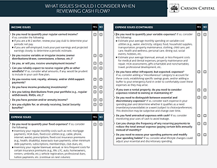 cashflow checklist