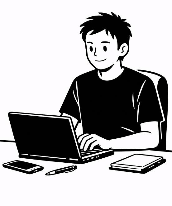 Hombre navegando en su computador