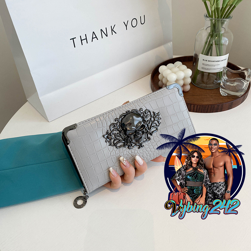 Thumbnail: Female Wallet 001+ Black Skull