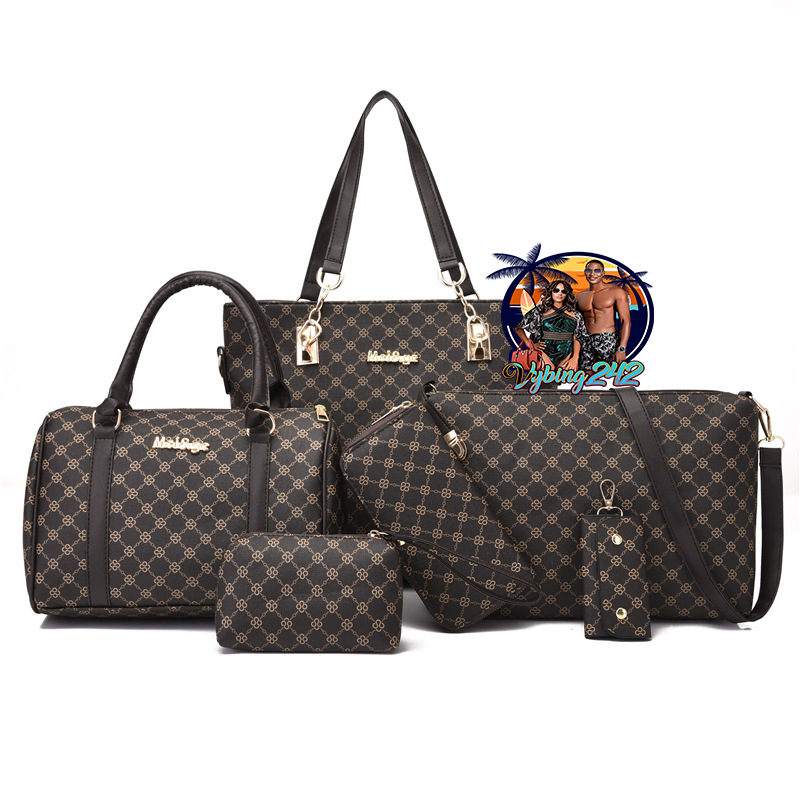 Thumbnail: Purse Set 006 Luggage Vintage Style Square Zipper Bag Sets