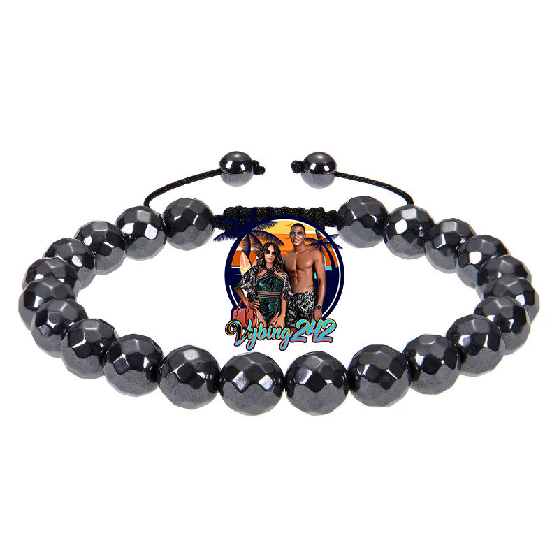 Thumbnail: Hip-hop Retro Shaped Black Magnet Hematite Unisex Bracelets