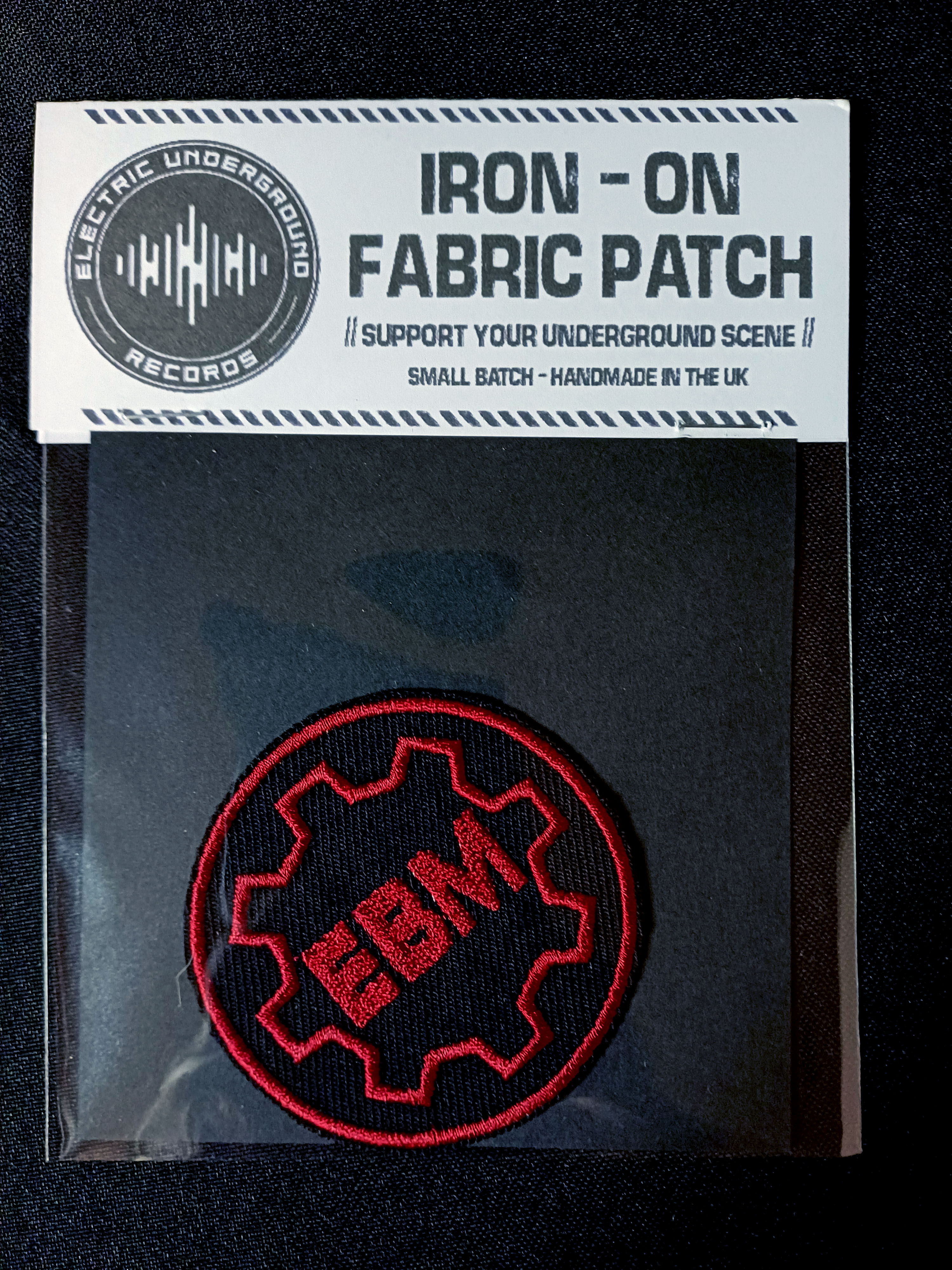 EBM COG - IRON-ON PATCH - RED
