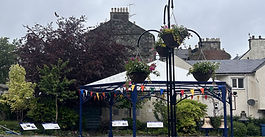 hanging baskets at the Amphitheatre
