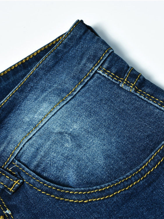 Thumbnail: High Rise Button Fly Stretch Skinny Jeans

