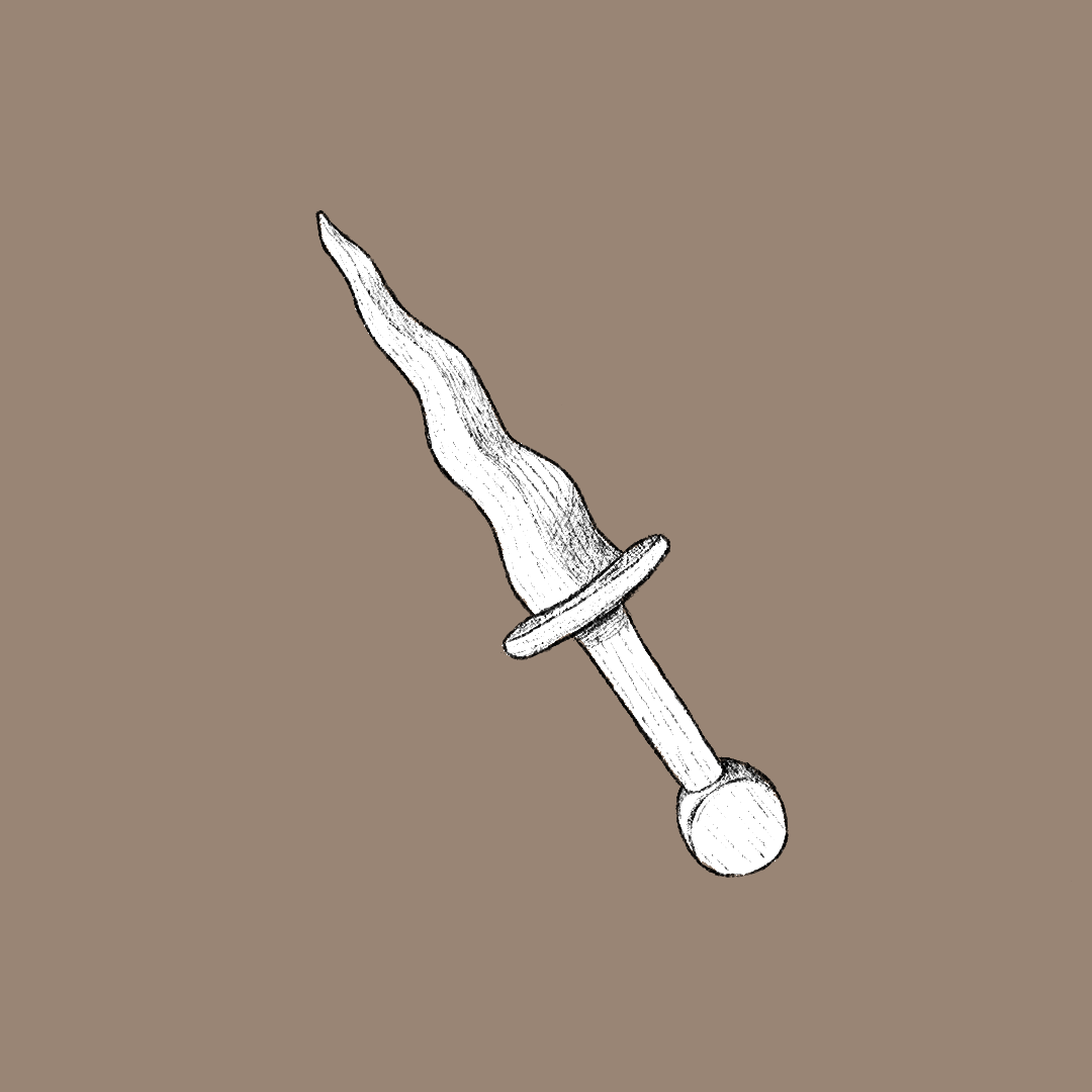 Hand Carved Wooden Dagger