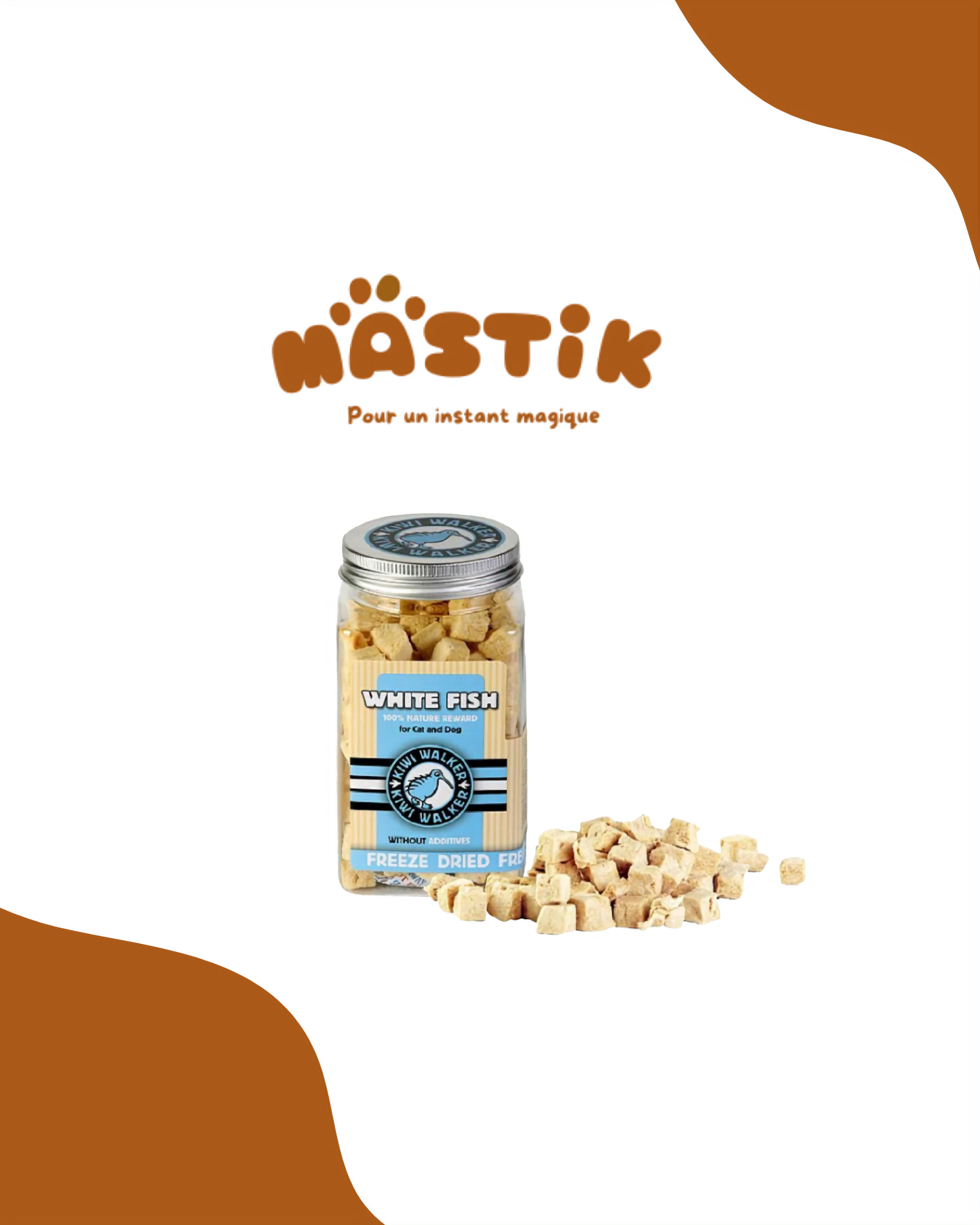 Friandises lyophilisées - POISSON BLANC - Kiwi Walker