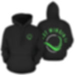 Black JWI Just Wingin It hoodies, front and back views