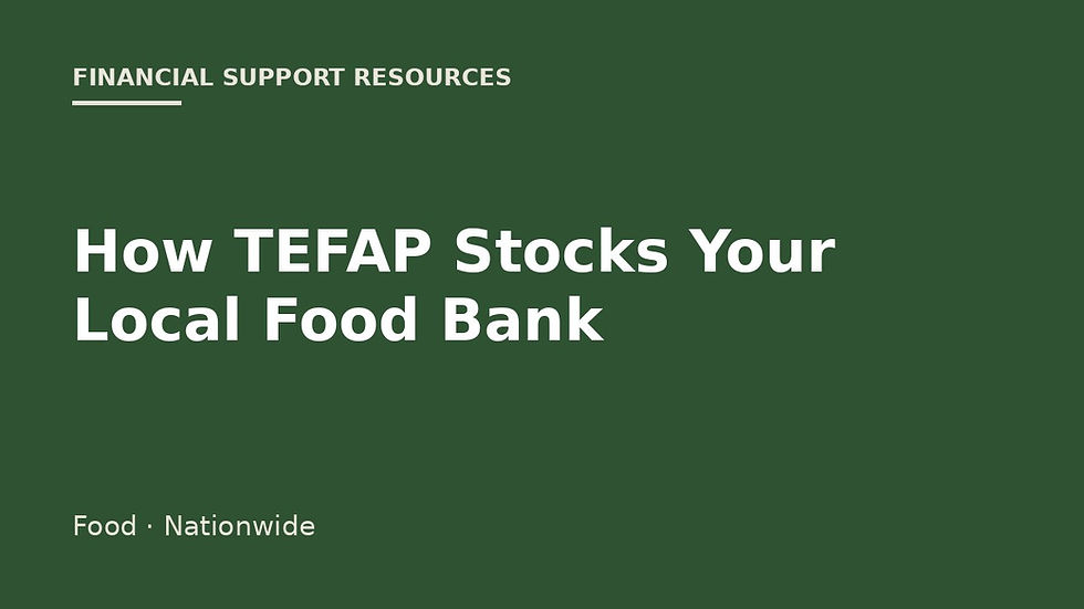 How TEFAP works: free USDA food at food banks and pantries