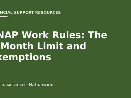 Green cover reading SNAP Work Rules: The 3-Month Limit and Exemptions
