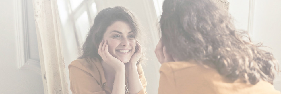 woman in love with self