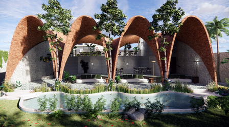 front elevation of timbrel vault