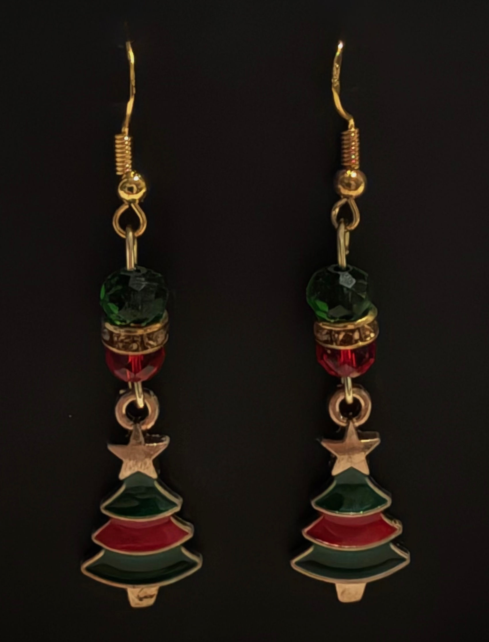Christmas Tree Beaded Drop Earring 
