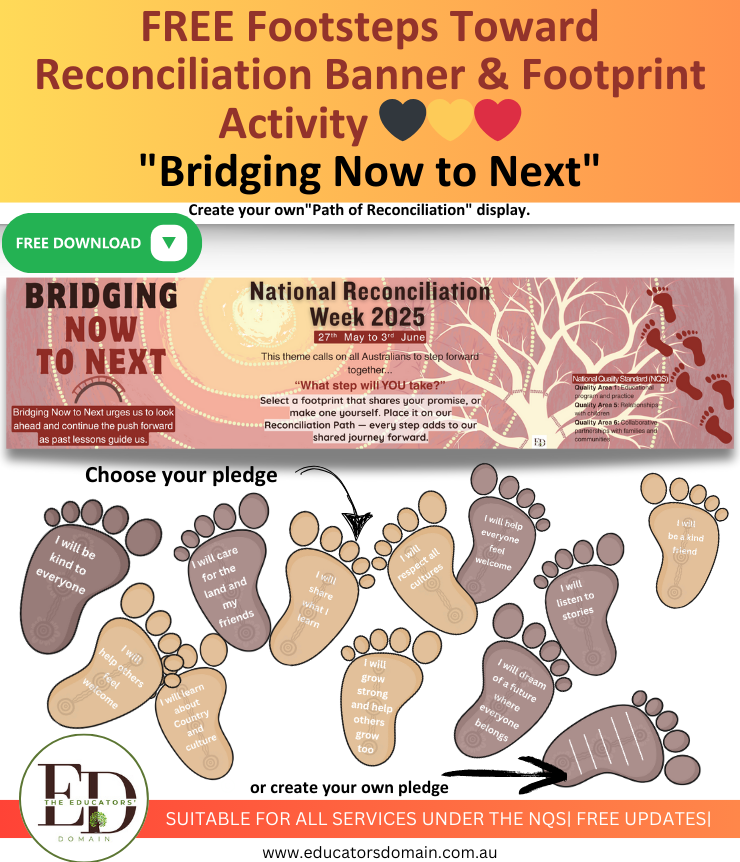 FREE Footsteps Toward Reconciliation Banner & Footprint Activity 🖤💛❤️
