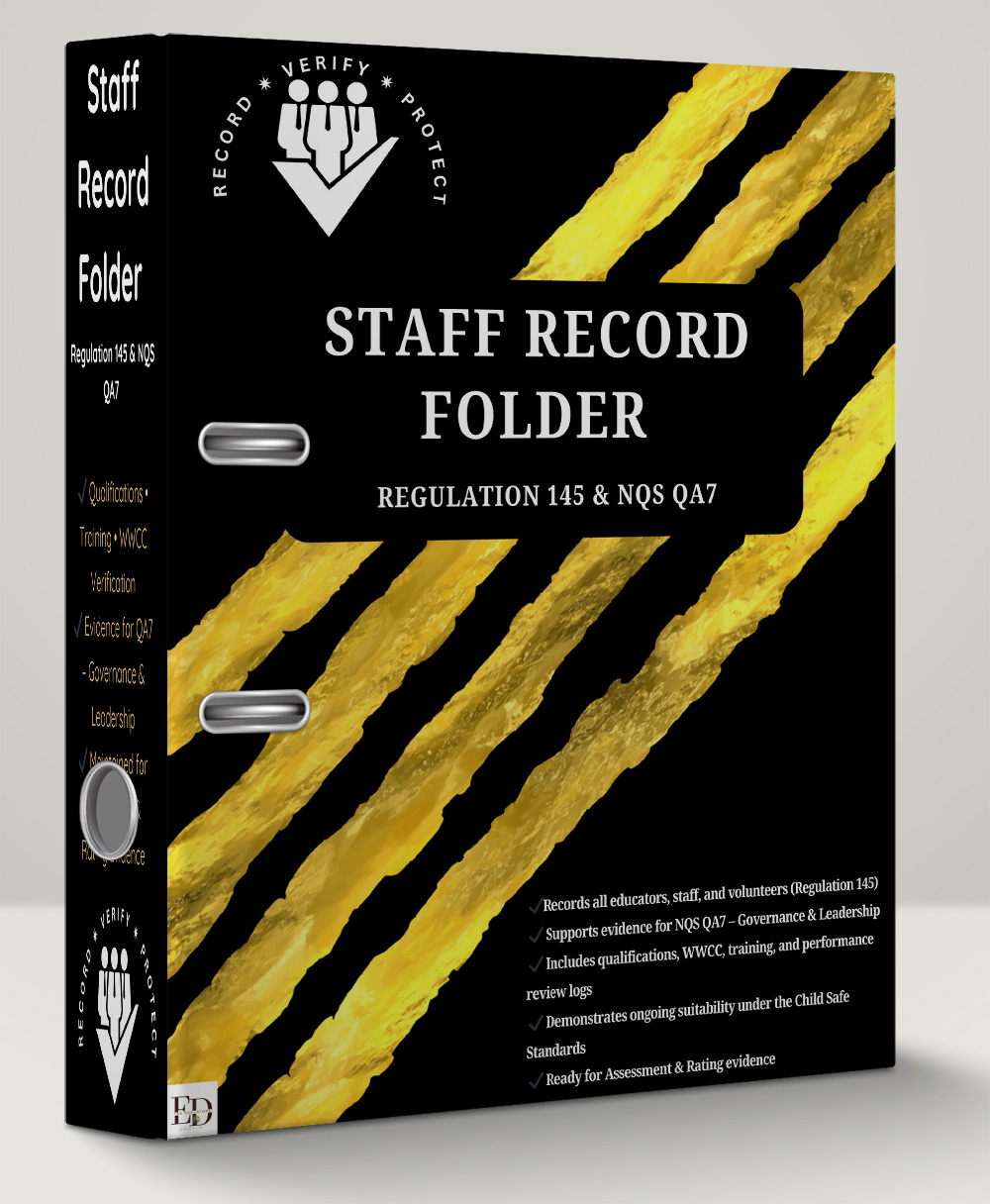 Staff Record Folder – Regulation 145 & NQS QA7