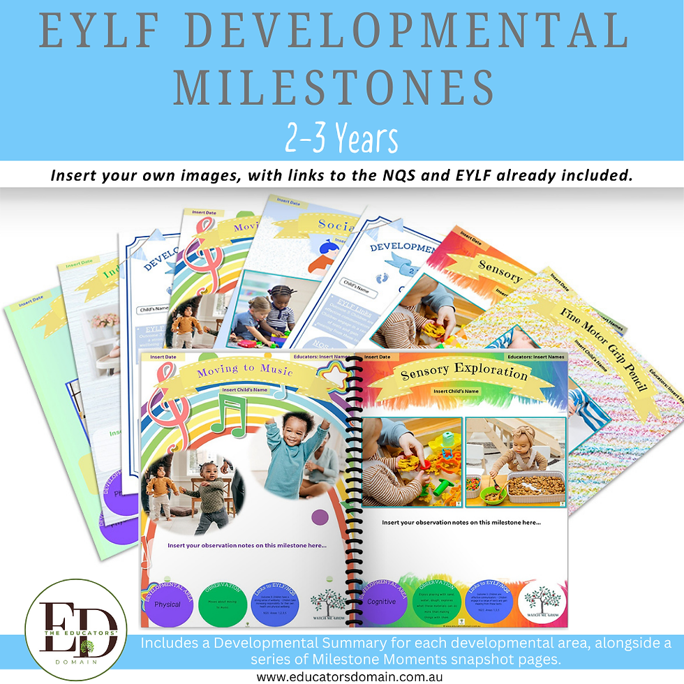 EYLF Developmental Milestones 2-3 years