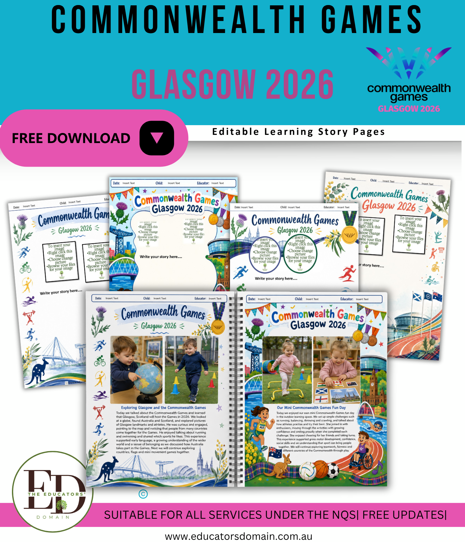 Commonwealth Games 26 Learning Story Set