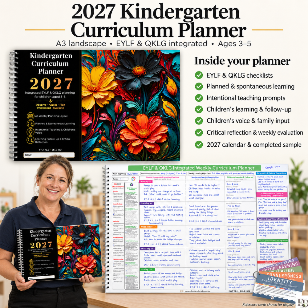 🌸2027 Kindergarten A3 Planner-Bold Botanicals cover