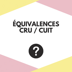 [G O O D   T O   K N O W] - Les équivalences crues/cuites