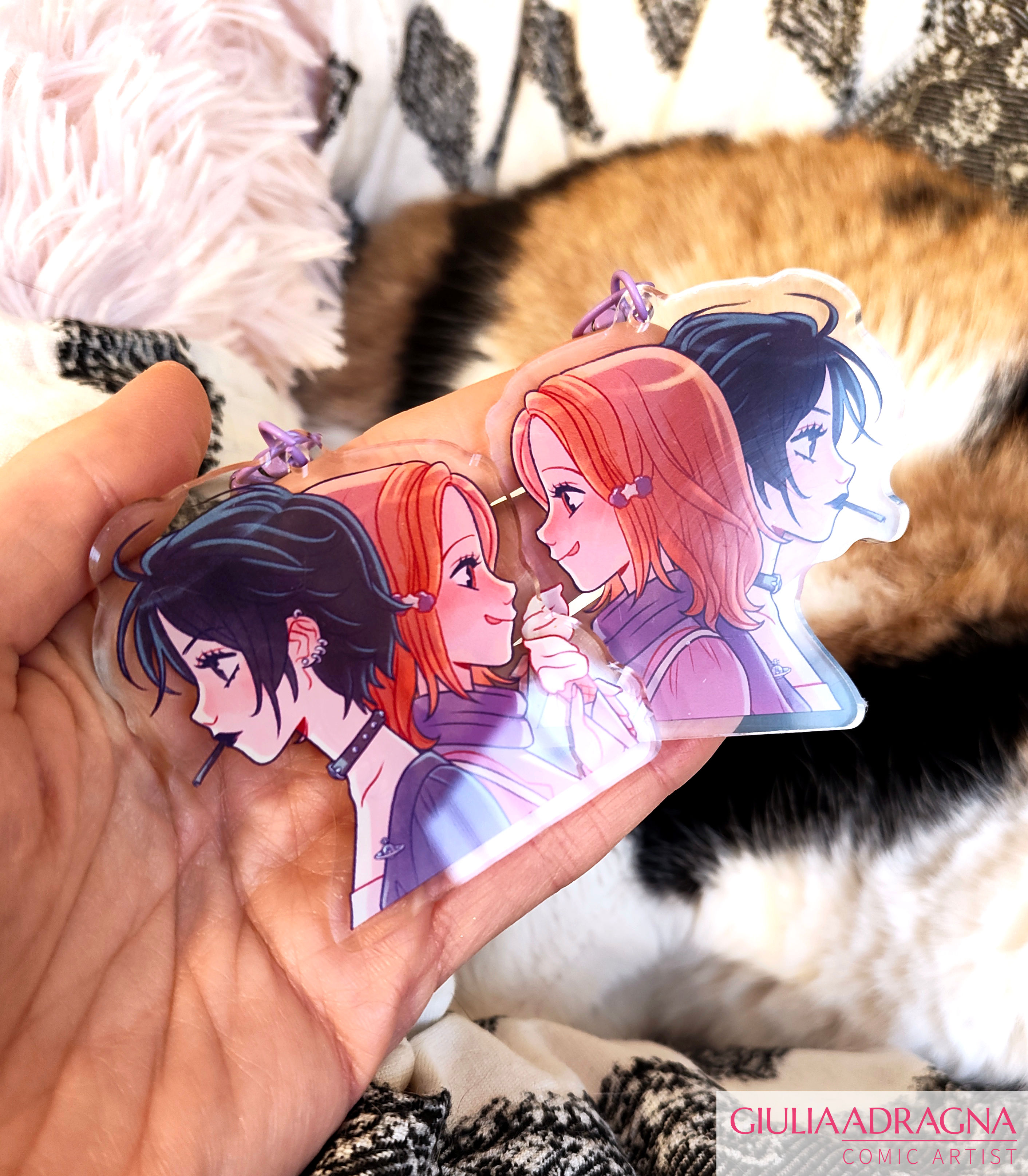 NANA & HACHI • double face acrylic keychain