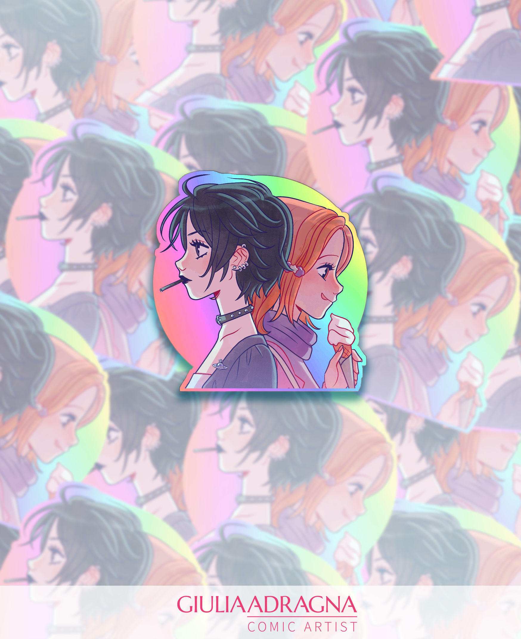 NANA & HACHI • mirror sticker